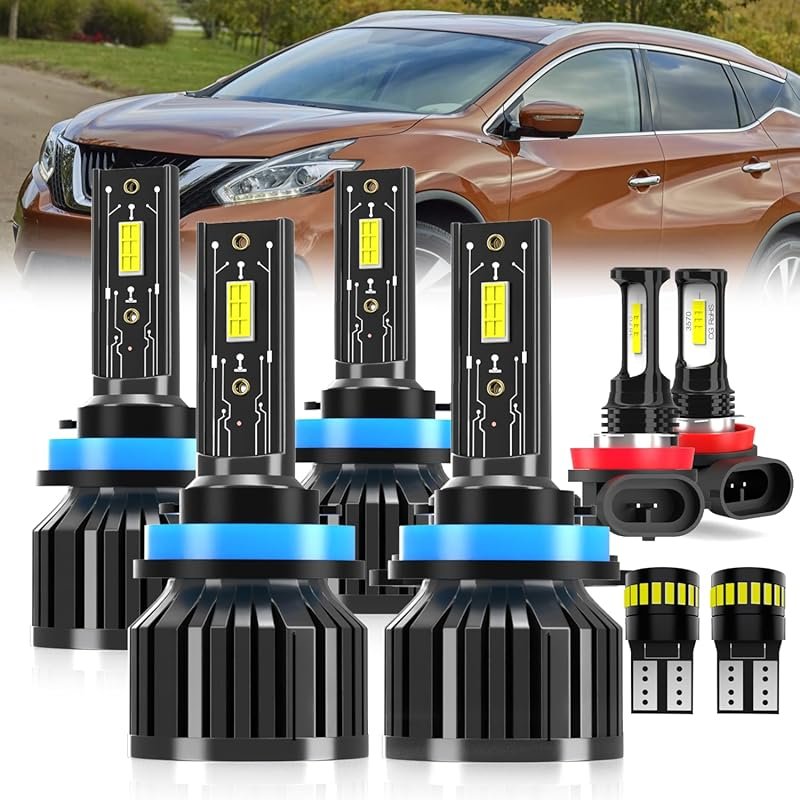 H11 Bulb Kit for 2015-2018 Nissan Murano Including High, Low, Fog, and License Plate Lights