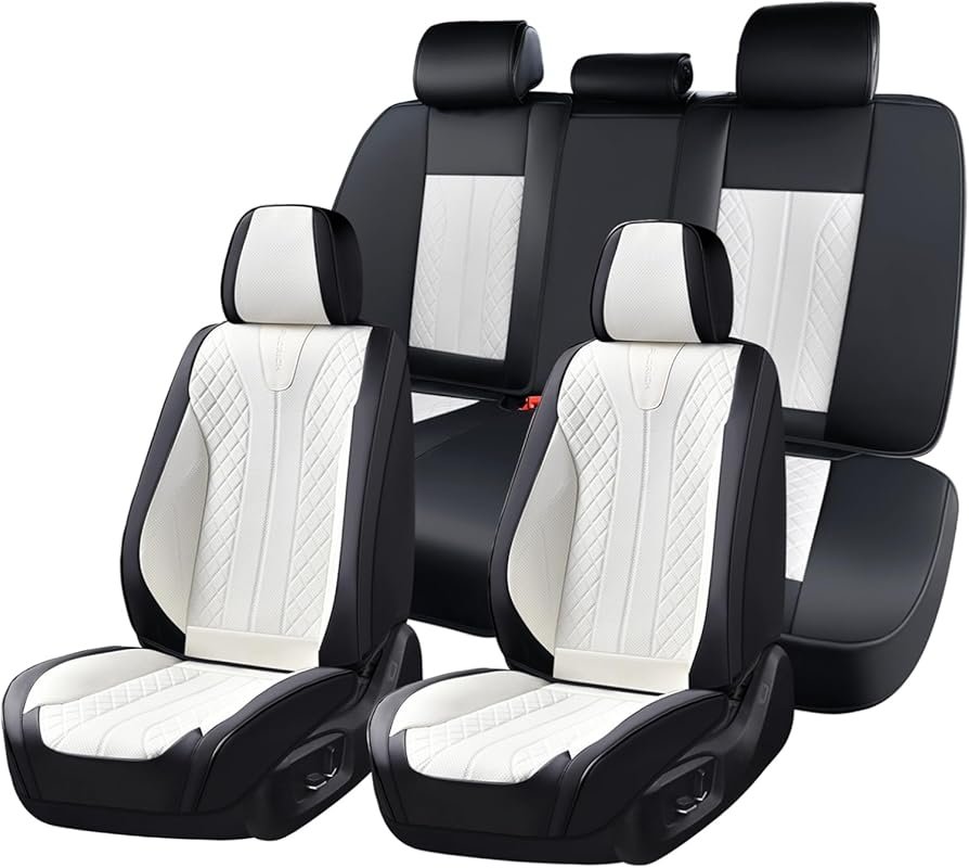 FLORICH Full Set of Luxury Faux Leather Waterproof Car Seat Covers for