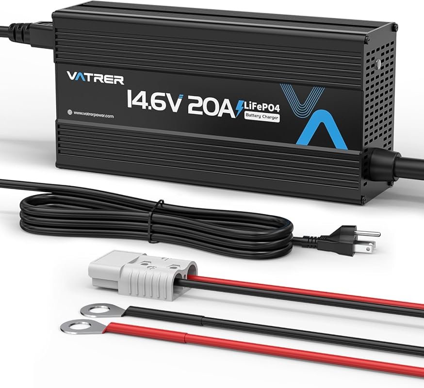 VATRER POWER 12V 20A LiFePO4 Battery Charger with 0V Activation for RV