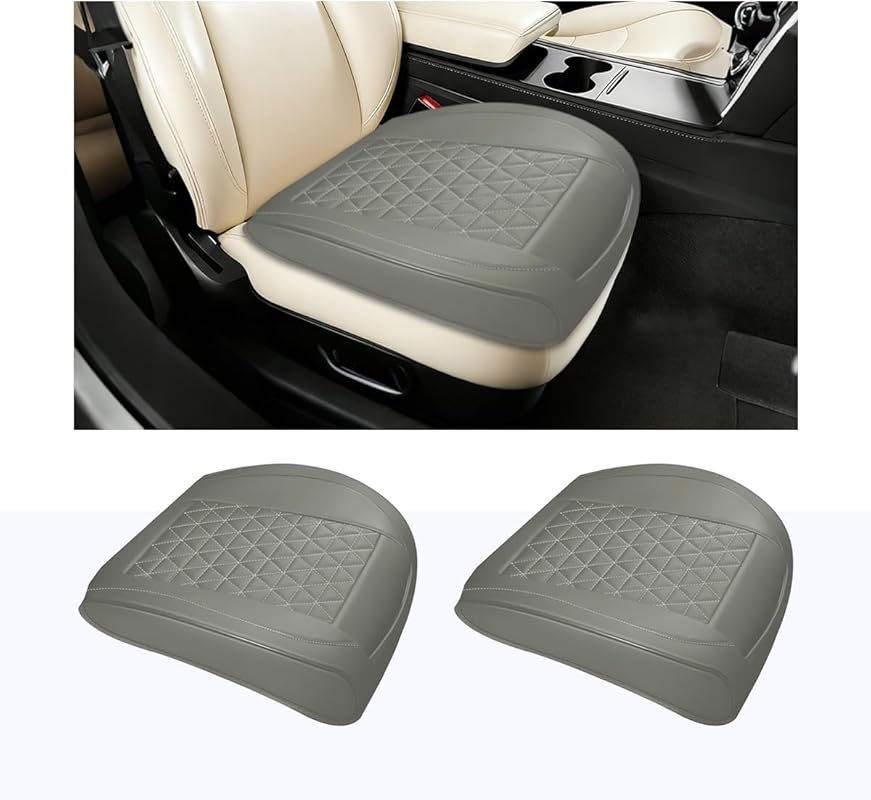 2PCS Leather Car Front Seat Cover, Anti-Slip & Full Wrap Driver Vehicl