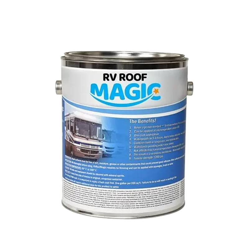 RV Rubber Roof Sealant, 1-Gallon Waterproof & UV Resistant Coating Cov