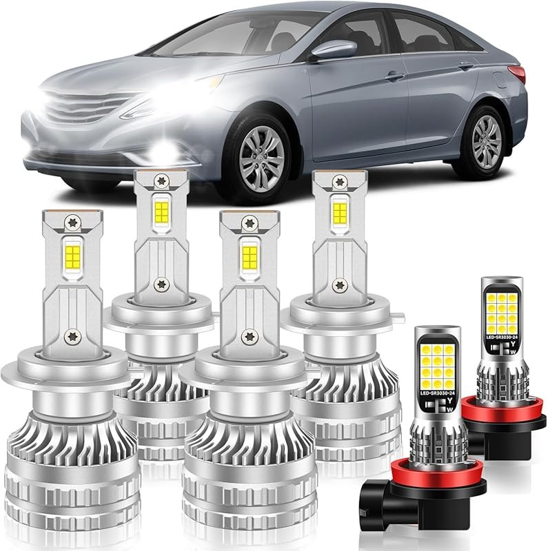 LED Headlight Bulb Combo for Hyundai Sonata 2011-2014 – Hi/Lo Beam, 60