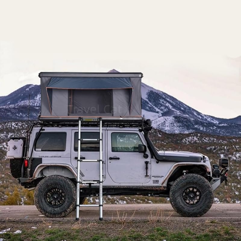 Hard Shell Rooftop Tent for 2-3 People with Pop-Up Design and LED Ligh