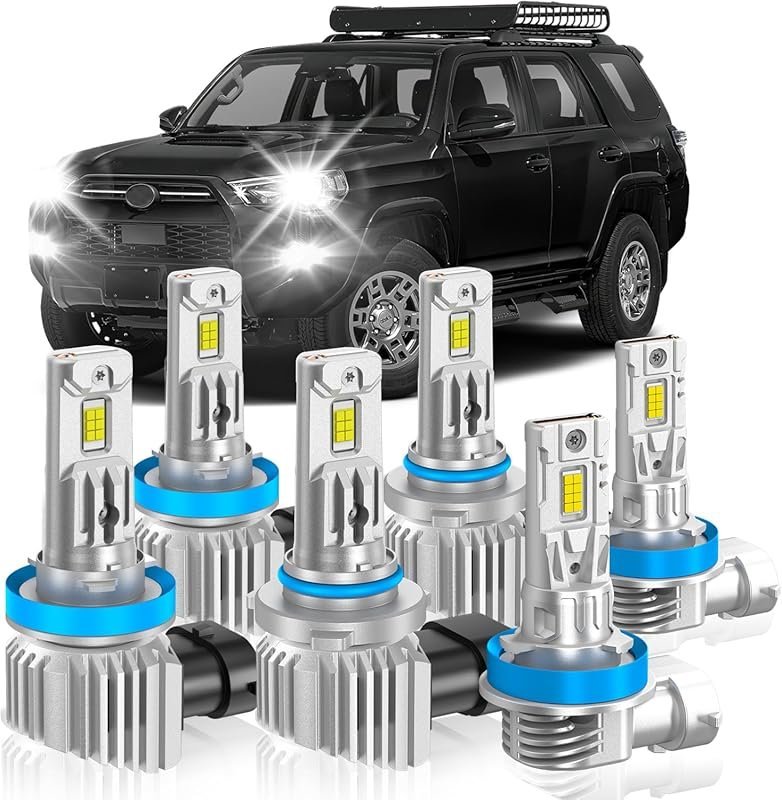 Fits 2010-2020 Toyota 4Runner LED Bulbs, High/Low Beam and Fog Lights,