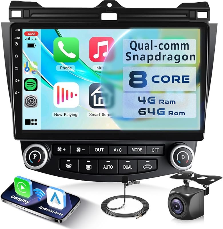 10.1 Inch Car Radio for 2003-2007 Honda Accord with Snapdragon Chip, C