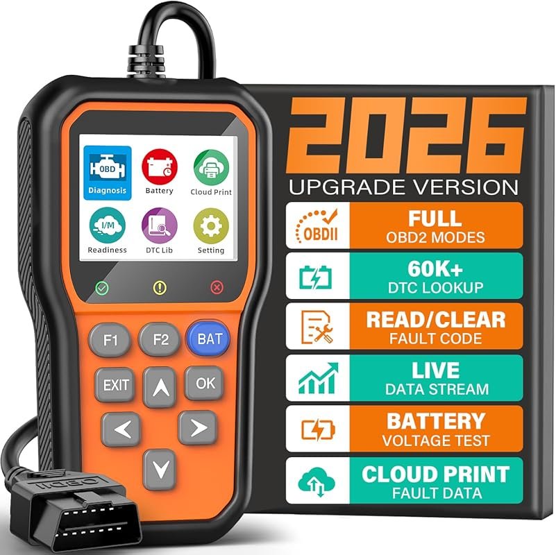 BluSon YM319 OBD2 Scanner with Battery Tester and Freeze Frame for All