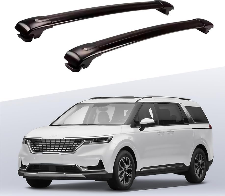 KIA Carnival 2021-2025 Lockable Aluminum Roof Rack Cross Bars, Black H