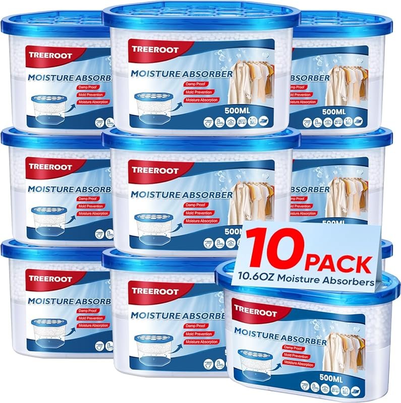 10 Pack Moisture Absorber Buckets, 10.6 oz, Fragrance Free for RVs and