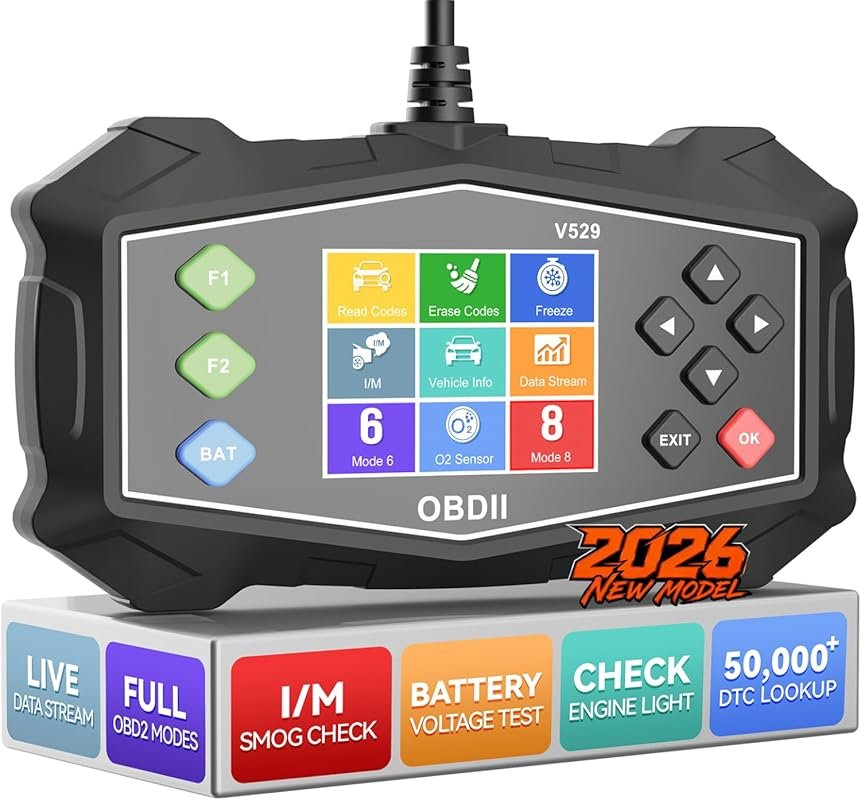 Enhanced OBD2 Scanner with Live Data, Battery Tester, and EVAP for All