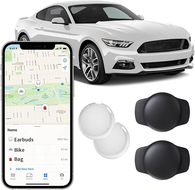 2-Pack Mini GPS Tracker for iOS with Find My, Real-Time Tracking, and