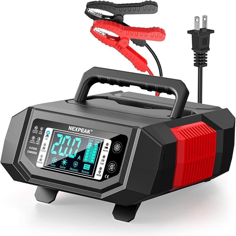 NEXPEAK Adjustable Trickle Charger: 1-20A Smart Maintainer for Cars, T