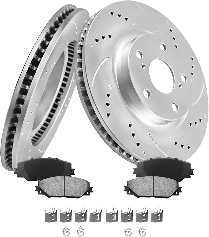 MOTOREVO Front Geomet Brake Rotors & Ceramic Pads for Toyota RAV4 2006