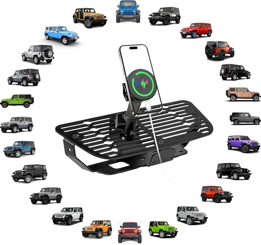 Magnetic Metal Phone Mount for Jeep Wrangler JK JKU 2011-2017, Dash Pl