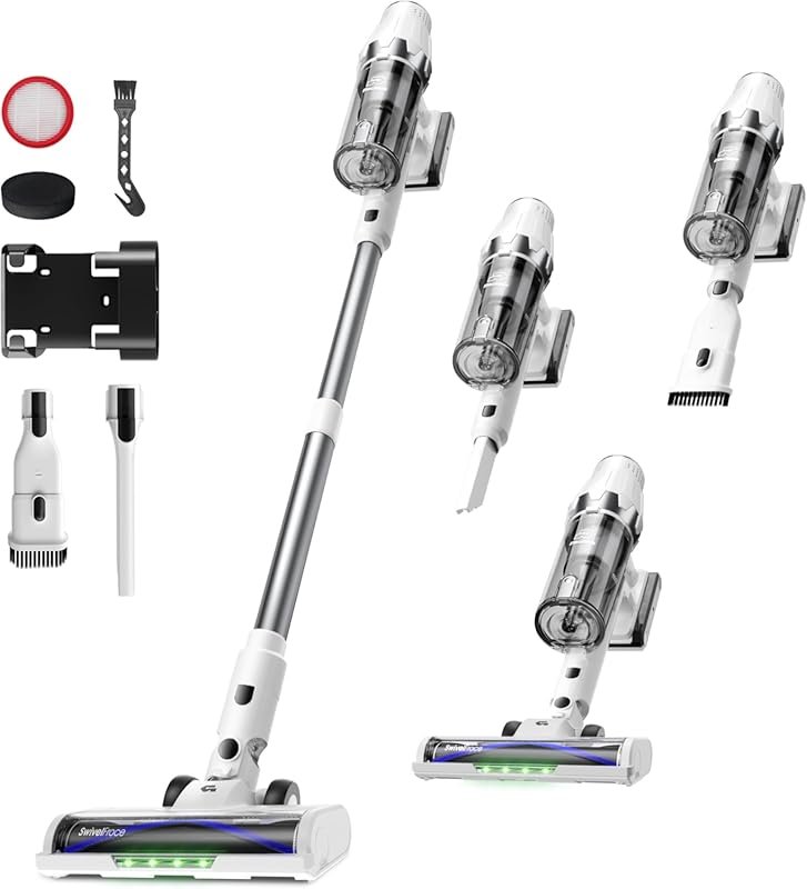 ElecKeys 580W Cordless Vacuum with 65-Minute Runtime, Self-Standing, a