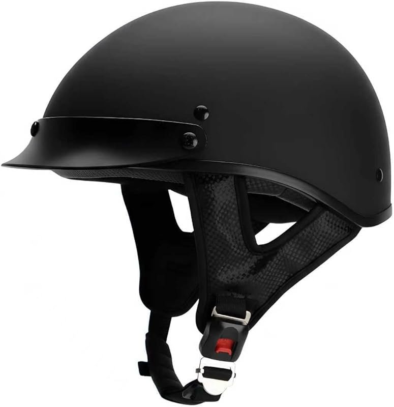 Open Face Half Helmet for Men and Women, DOT Approved, Matte Black