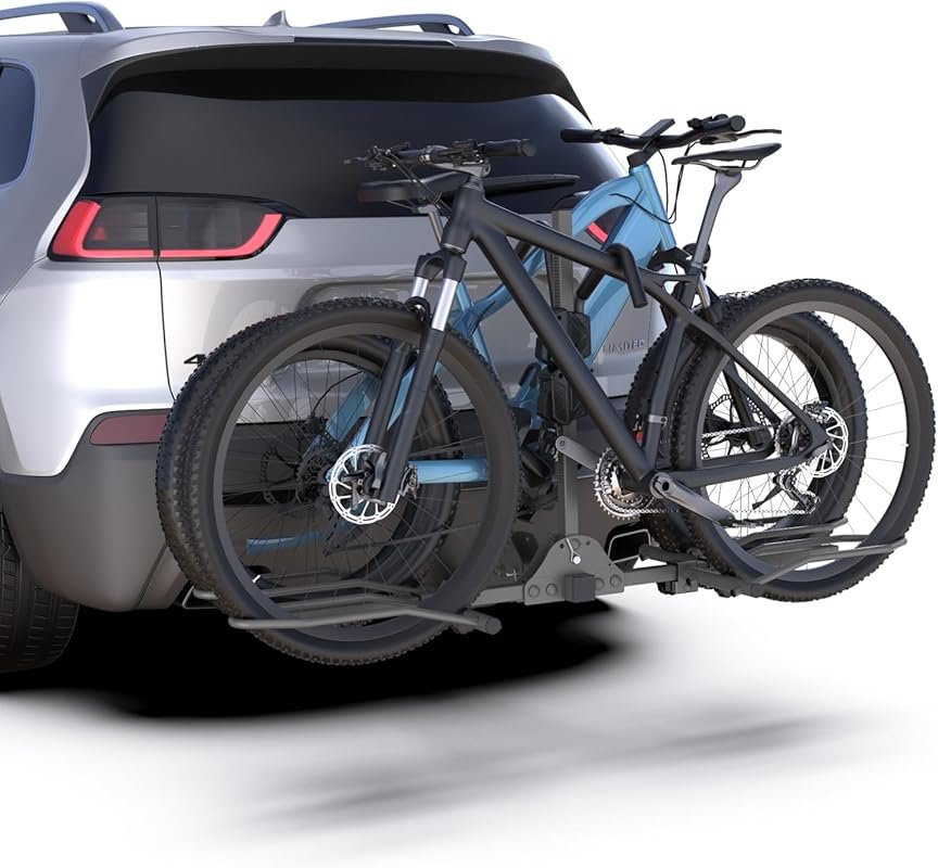 Foldable 2-Bike Hitch Rack with 160 lb Capacity, Tilt-Away, and Anti-R