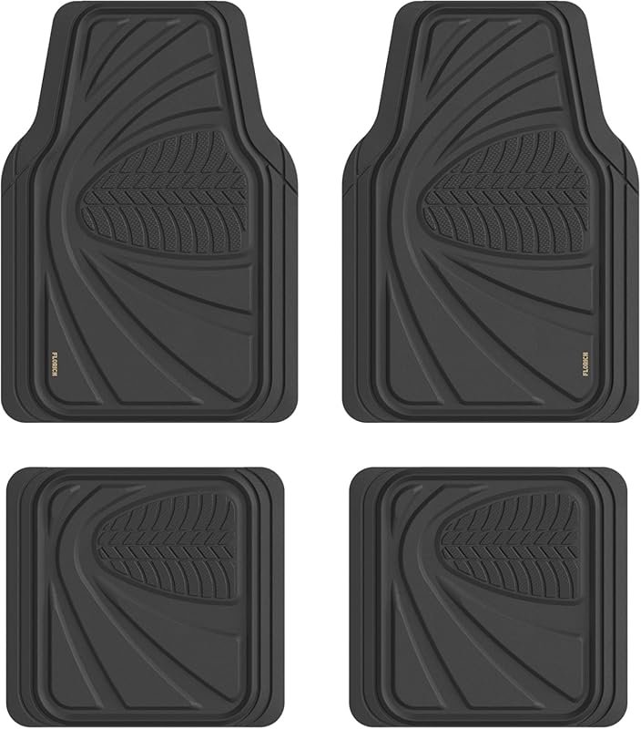 Universal waterproof rubber floor mats for cars, SUVs, vans, and truck