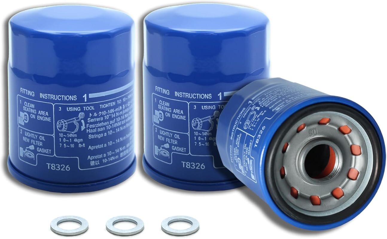 3PCS Upgraded CMDOCK 15400-PLM-A02 Oil Filter + Washers – Fits Honda A