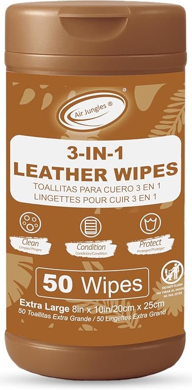Air Jungles 3in1 Leather Wipes 50 Count – Extra Large 8x10