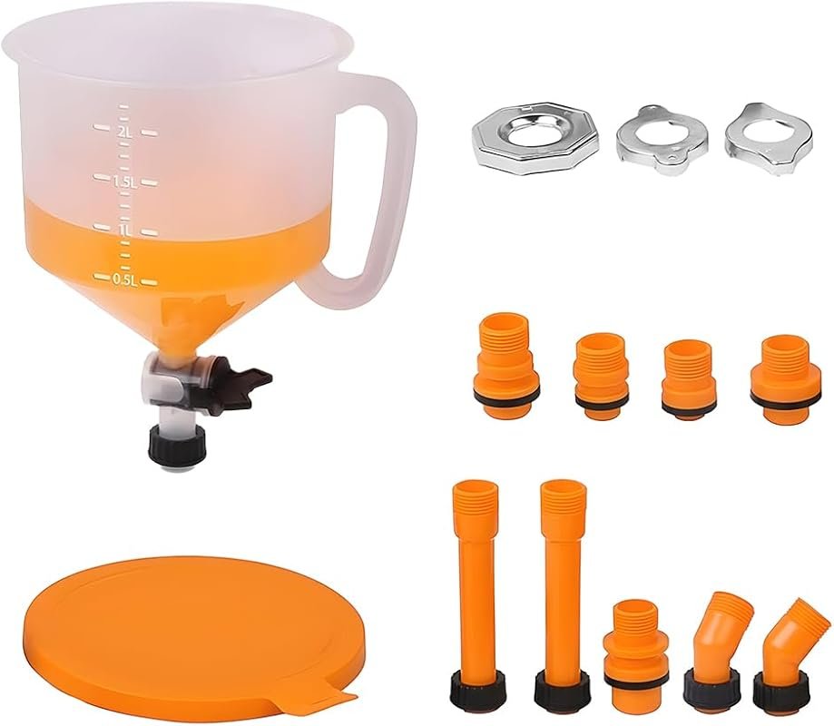15PCS Car Coolant Funnel Kit, No-Spill Vehicle Radiator Filling Funnel
