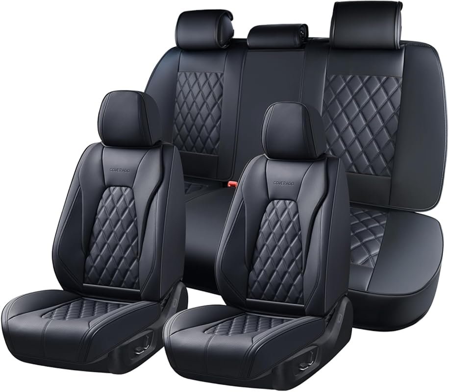 Luxury faux leather waterproof seat covers full set, universal fit for
