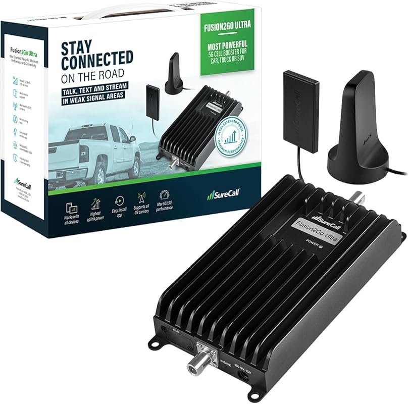 SureCall Fusion2Go Ultra Vehicle Cell Phone Signal Booster for Cars, T