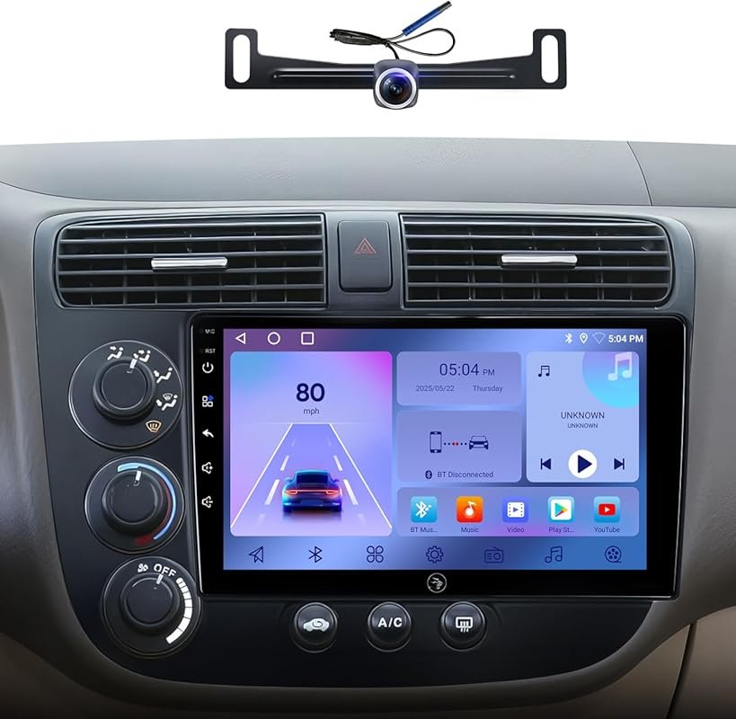 9-inch touchscreen car stereo for 2001–2005 Honda Civic with wireless 