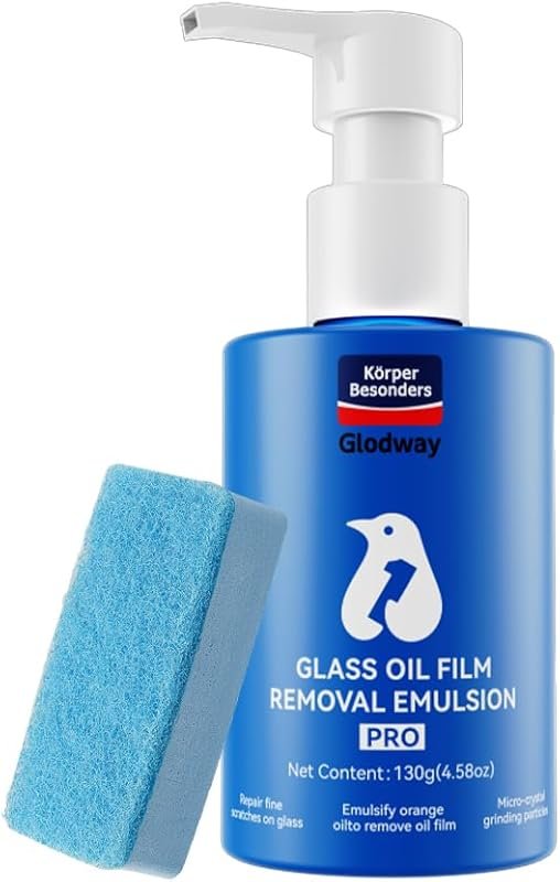 Glodway Car Glass Cleaner for Oil Film Removal, Streak-Free Shine on W