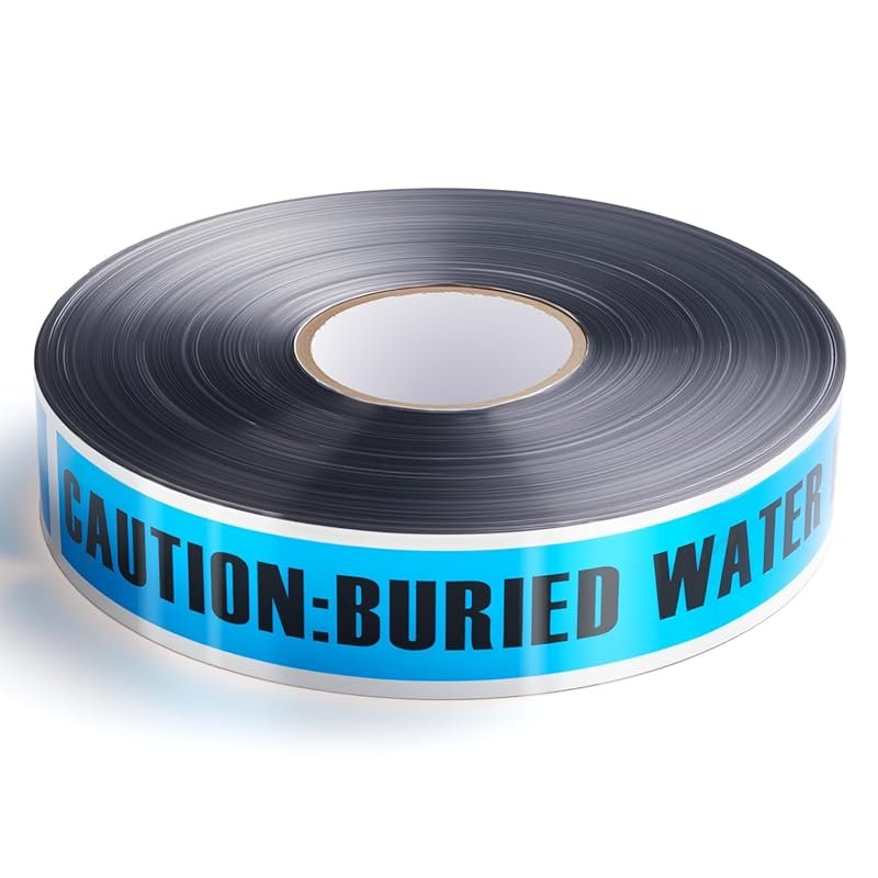 Detectable Buried Water Line Caution Tape: 2 Inch x 1000 Ft Utility Ma