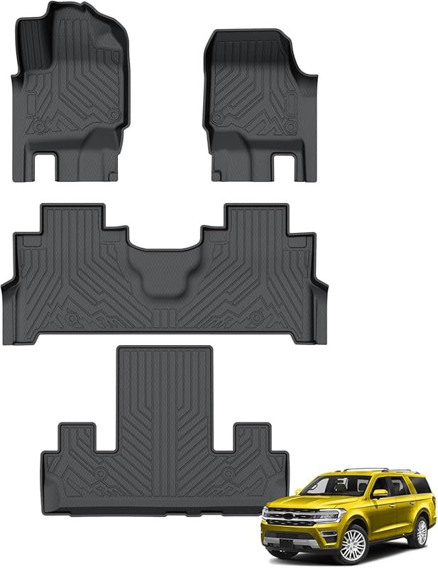 KUST TPE Rubber Floor Liners for 2018-2024 Ford Expedition with Raised