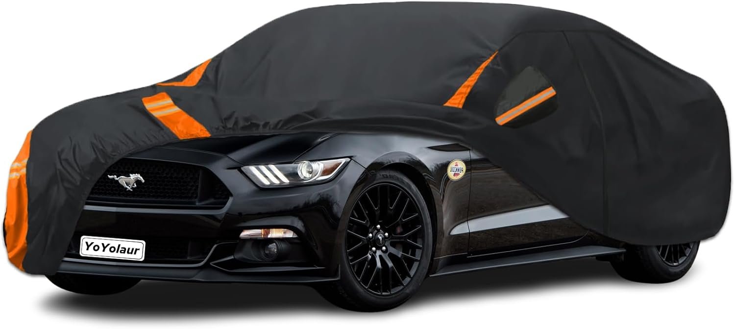 Waterproof All-Weather Car Cover for Ford Mustang 1994-2025 with Cotto