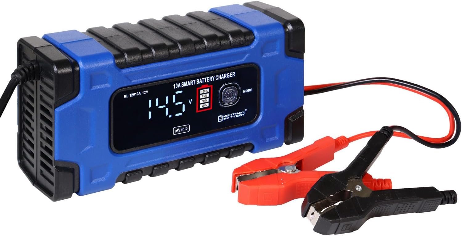 Mighty Max Battery 12V/24V 10Amp Smart Automatic Charger & Maintainer 
