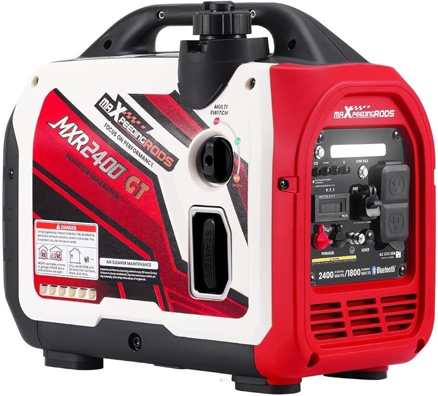 maXpeedingrods 2400-Watt Portable Inverter Generator with Bluetooth Ap