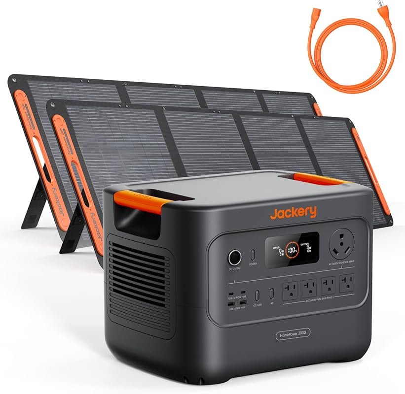 Jackery HomePower 3000 Power Station with 2 Solar Panels, 3072Wh LFP B