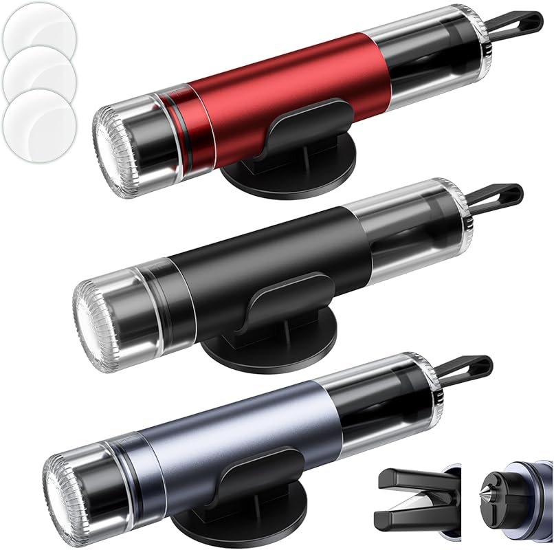 2-in-1 Car Safety Hammer with Transparent Lid Window Breaker and Seatb