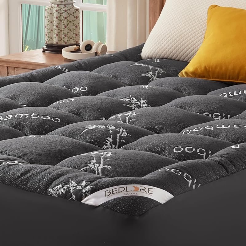 BedLore RV Queen Mattress Topper in Bamboo Viscose with Stretchable Po