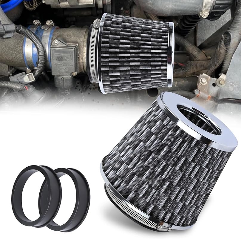 Hovom Universal Clamp-On Air Intake Filter, 76 89 102MM High Flow Rou