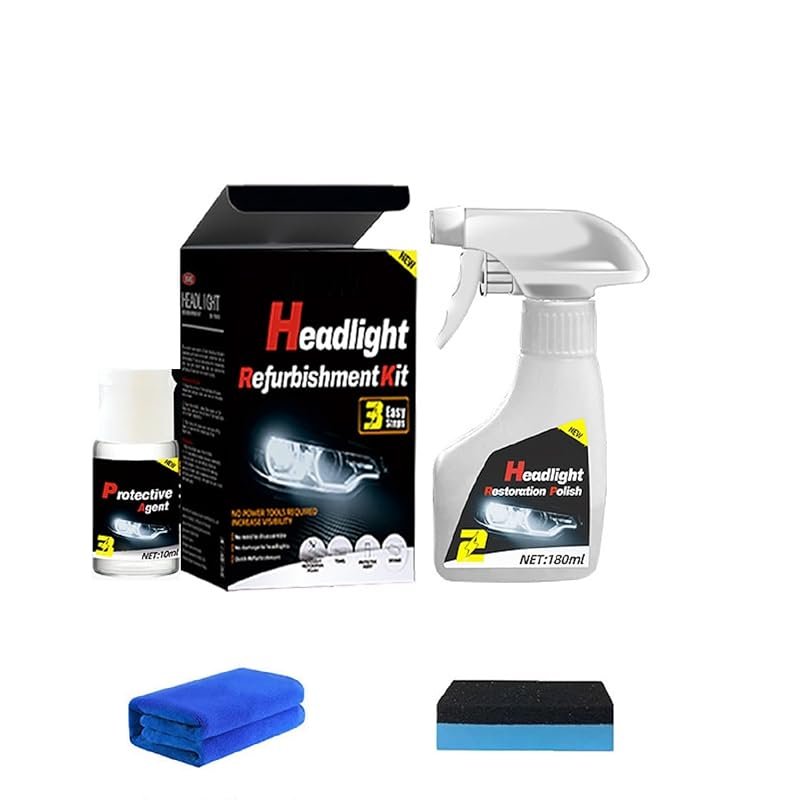 Headlamp Restoration Fluid for Oxidized Lenses – Car Light Polisher &