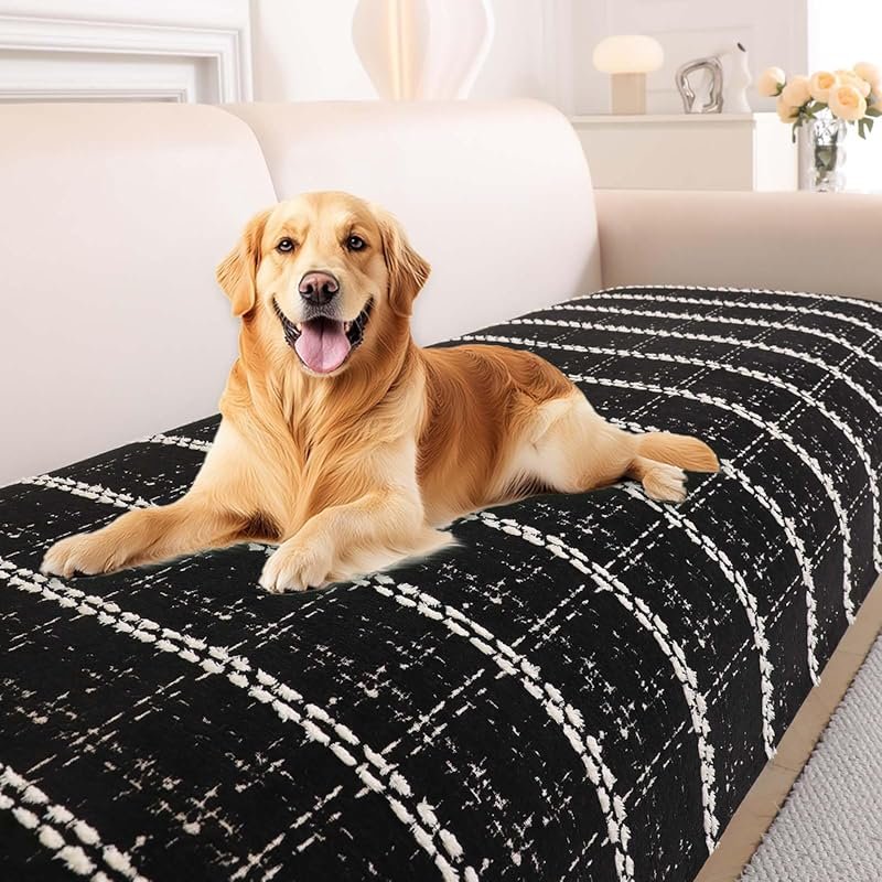 Waterproof Washable Chenille Dog Couch Cover for 3 Cushion Sofas with 