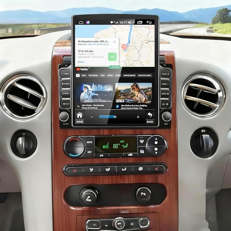 9.7-Inch Android Car Stereo for 2005 Ford F-150 with Wireless CarPlay 