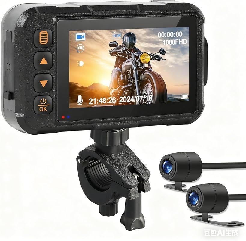 Motorcycle Dash Cam with 3