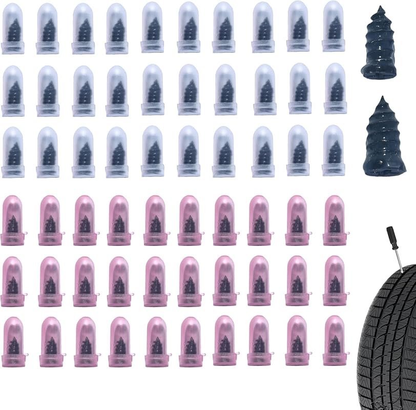 60-Piece Spiral Rubber Tire Repair Kit for Quick Self-Service Puncture