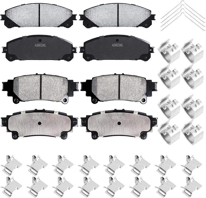 Front & Rear Ceramic Brake Pads for Toyota Sienna 2011-2020, Highlander 2014-2019