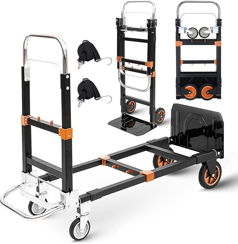 3-in-1 Convertible Folding Hand Truck and Dolly with 500-Pound Capacit
