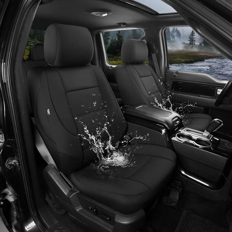 GIANT PANDA Waterproof Neoprene Front Seat Covers for Ford F150-F450 A
