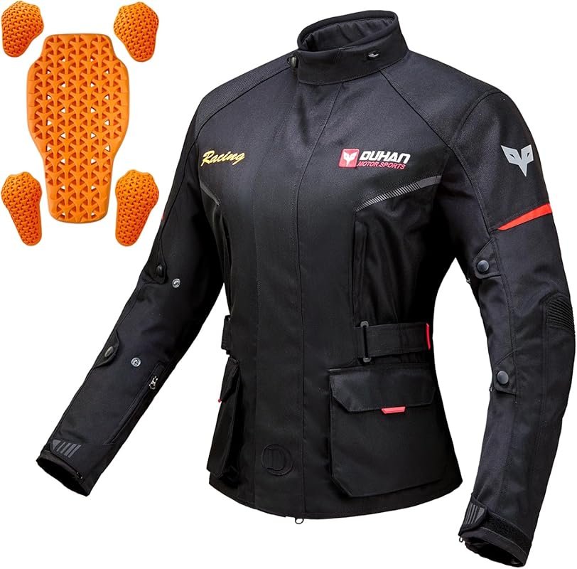 DUHAN Men's Waterproof Motorcycle Jacket with CE Level 2 Armor and Win