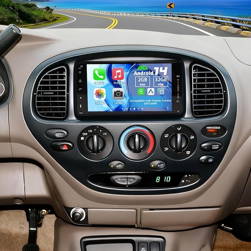 Android 14 Double Din Car Stereo Upgrade Radio for Toyota Tundra 2003
