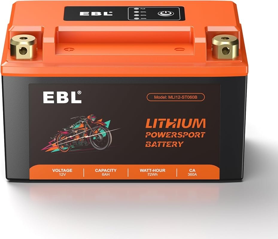 EBL Lithium YTZ10S-BS, 180CCA Lithium LiFePO4 Motorcycle Battery, 12V