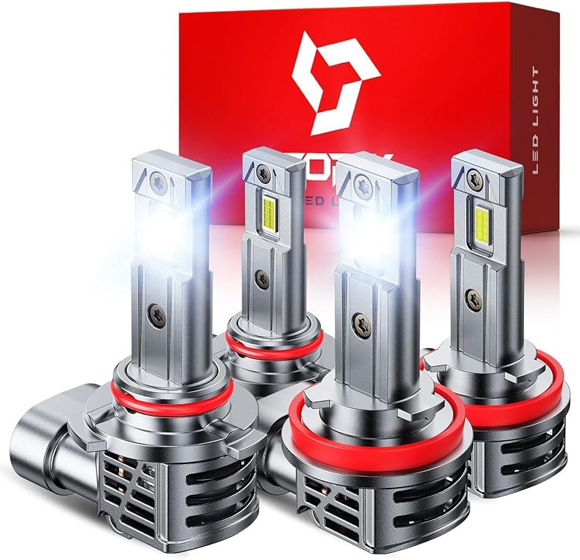TOPIK H11 9005 LED Bulb Combo with Fog Lights, Plug and Play, 20-Year 