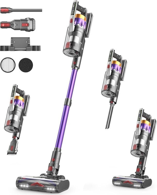 NADALY 650W Cordless Vacuum with 70-Minute Runtime, Anti-Tangle, and S